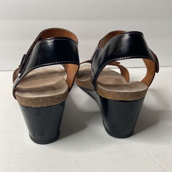 Taos  Festival Open Toe  Wedge Sandal Black Brown Size EU 42 - Picture 5 of 10